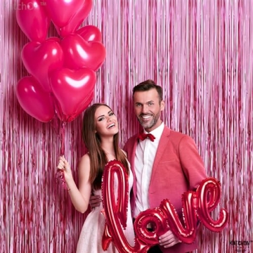 KatchOn Pink Streamers Backdrop for Any Celebration
