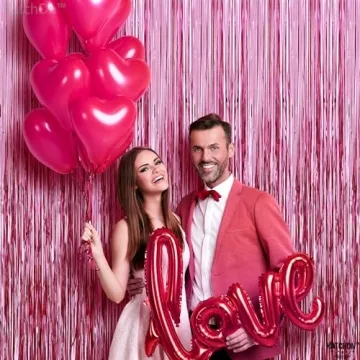 KatchOn Pink Streamers Backdrop for Any Celebration