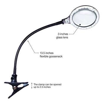 Brightech LightView Flex Magnifying Desk Lamp, 1.75X Light Magnifier, Adjustable Magnifying Glass wi...