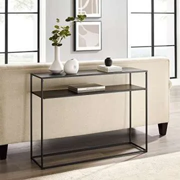 Crosley Furniture Braxton Sofa Console Table with Storage Shelf for Hall, Entryway, or Living Room, ...