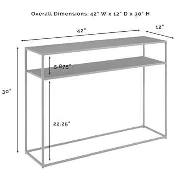 Crosley Braxton Sofa Console Table with Storage Shelf