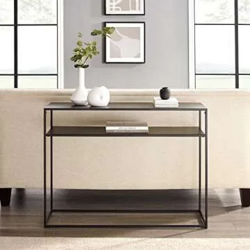 Crosley Braxton Sofa Console Table with Storage Shelf