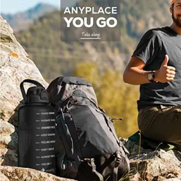 YOU GOT THIS LIVING Motivational Water Bottle with Straw & Handle,One Gallon Water Bottle 128 oz/3.8L,Reusable Water Jug, Achieve All-Day Hydration SpillProof, BPA FREE