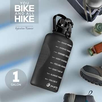 YOU GOT THIS LIVING Motivational Water Bottle with Straw & Handle,One Gallon Water Bottle 128 oz/3.8L,Reusable Water Jug, Achieve All-Day Hydration SpillProof, BPA FREE