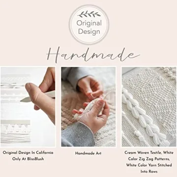 BlissBlush Cream Boho Lumbar Throw Pillow Cover 14x36