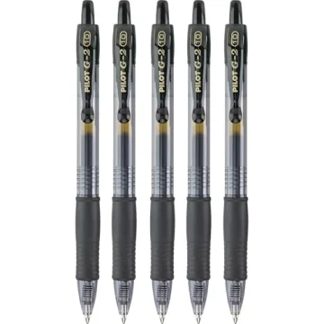 Pilot G2 Gel Pens - Bold Point 1 mm, Pack of 5