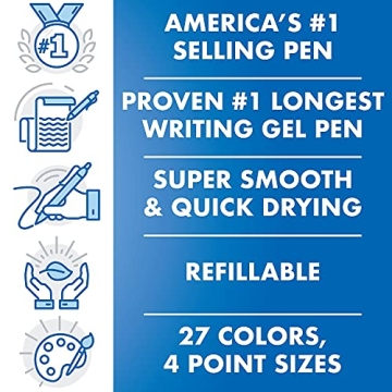 Pilot G2 Gel Pens - Bold Point 1 mm, Pack of 5