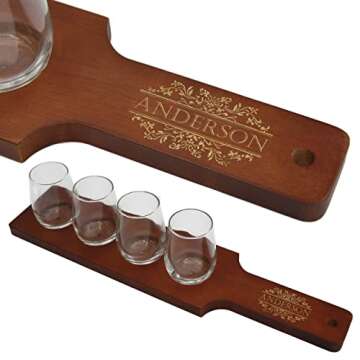 Custom Personalized Wine Tasting Flight Set with Glasses