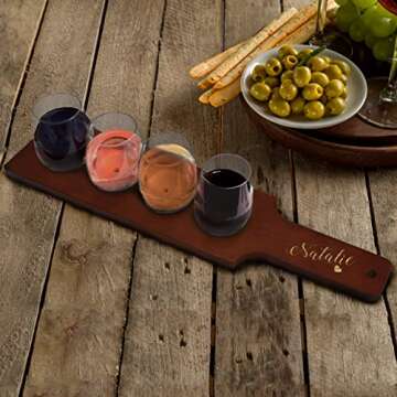 Custom Personalized Wine Tasting Flight Set with Glasses