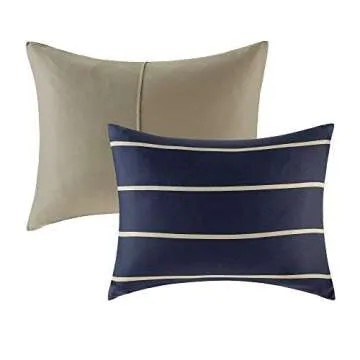 Comfort Spaces Casual Comforter Set Sporty Design, Vibrant Color, Active Lifestyle Boys Bedroom Décor, All Season Soft Microfiber Bedding Set, Decorative Pillow, Sham Blue/White Queen 4 Piece