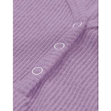 MEROKEETY Women's V Neck Tank Tops Summer Sleeveless Ribbed Button Casual Henley Shirts, Lavender, S