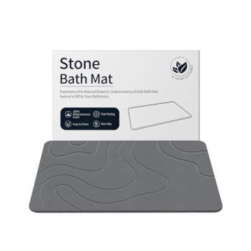 ZIKIBL Stone Bath Mat - Diatomaceous Earth Shower Mat for Bath & More, Quick-Drying, Non-Slip & Easy...