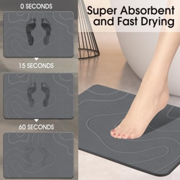 ZIKIBL Stone Bath Mat Quick-Drying Diatomaceous Earth Bath Mat