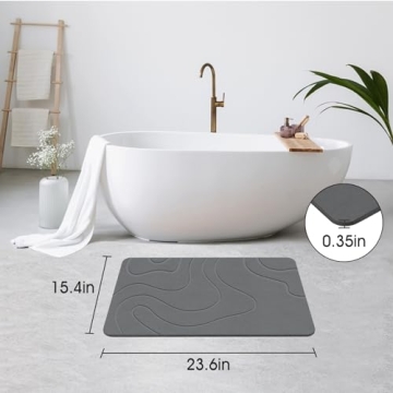 ZIKIBL Stone Bath Mat Quick-Drying Diatomaceous Earth Bath Mat
