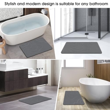 ZIKIBL Stone Bath Mat Quick-Drying Diatomaceous Earth Bath Mat