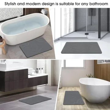 ZIKIBL Stone Bath Mat Quick-Drying Diatomaceous Earth Bath Mat