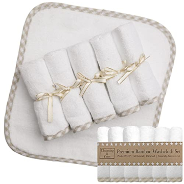 Channing & Yates Organic Baby Washcloth Set Premium Boutique- (6 Pack Wash Cloth) - Softest Face Tow...