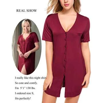 Avidlove V Neck Sleep Shirt - Comfortable & Stylish Nightwear