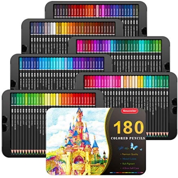 Soucolor 180-Color Artist Colored Pencils Set for All Ages