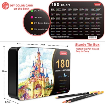 Soucolor 180-Color Artist Colored Pencils Set for All Ages