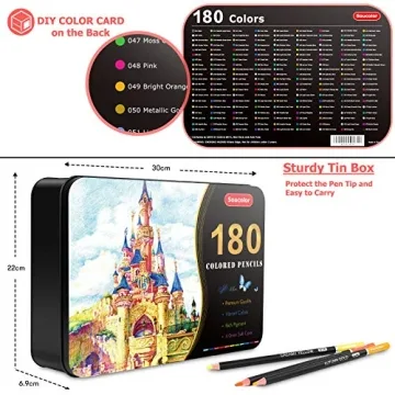 Soucolor 180-Color Artist Colored Pencils Set for All Ages