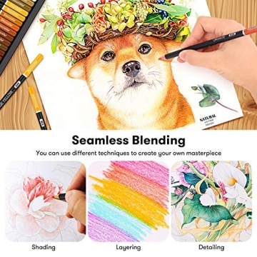 Soucolor 180-Color Artist Colored Pencils Set for All Ages