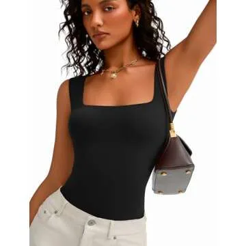 Avidlove Bodysuits for Women Black Bodysuit Tank Top Body Suit Slimming Plus Size