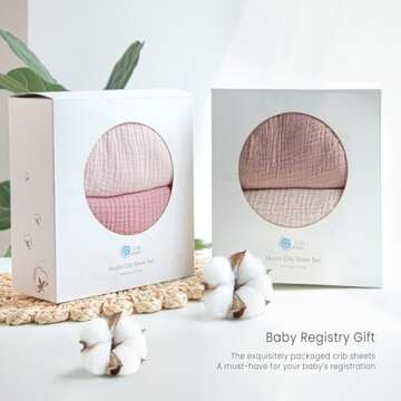 Lulu moon Muslin Crib Sheets - Fitted Crib Mattress Sheets for Boys and Girl - 28"x 52", 2 Pack (Cream & Sand)