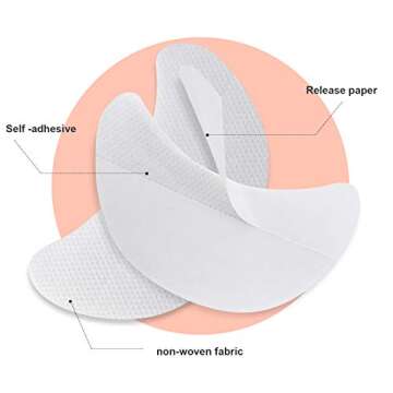 Yaomiao 200 Pieces Eyeshadow Shield Gel Pad Patches Eyeshadow Stencils for Prevent Eyelash Extension...