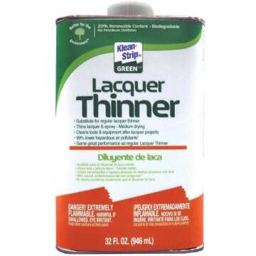 Klean-Strip Green QKGL75009 Lacquer Thinner, 1-Quart, 32 Fl Oz
