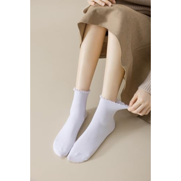 Cute Ruffle Ankle Socks Women - Soft & Breathable Knit