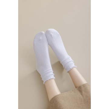 Cute Ruffle Ankle Socks Women - Soft & Breathable Knit