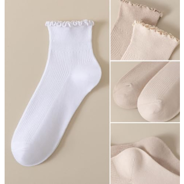 Cute Ruffle Ankle Socks Women - Soft & Breathable Knit