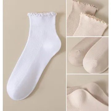 Cute Ruffle Ankle Socks Women - Soft & Breathable Knit