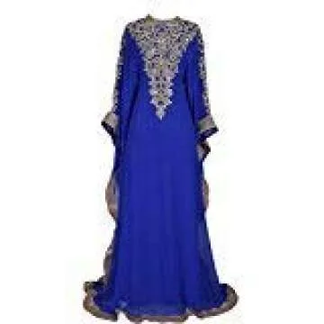 Royal Bliss Kaftan For Women-Long Sleeve Maxi Dress, Gown Formal Lounge Wear (Royal Blue), One Size