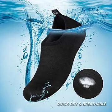 IceUnicorn Water Shoes Men Women Beach Swim Aqua Barefoot Socks Pool Quick Dry Yoga(liuxingyu Black 50/51)