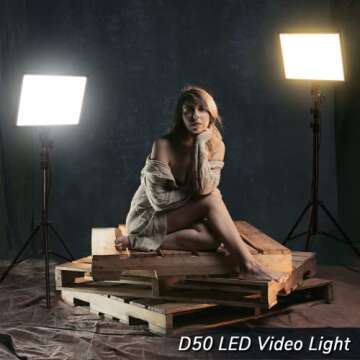 Dazzne D50 LED Video Light Panel Lights 15.4", 2 Packs 45W 3000K-8000K Bi-Color Dimmable Photography Lighting, CRI 96+ Videography Lighting for Video Shooting/Gaming/Live Stream/Studio/Film