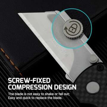 OKNIFE Otacle U1 Folding Pocket Utility Knife, Quick Change Box Cutter with Rail Lock, EDC Razor Knife with Pocket Clip for Office, Factory