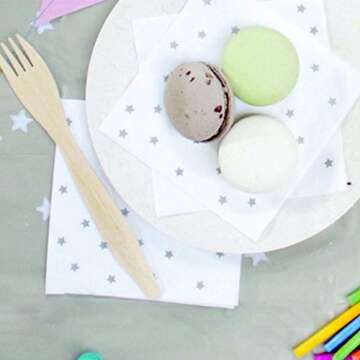 Susty Party SPNPCTGRY Napkins, Pack of 200, silver, grey, white