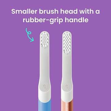Quip Sonic Toothbrush for Kids - Timed Electric Toothbrush with Small Replaceable Brush Head - Soft Bristles, Rubber Handle, 3 Month Battery Life - Travel Toothbrush - Blue