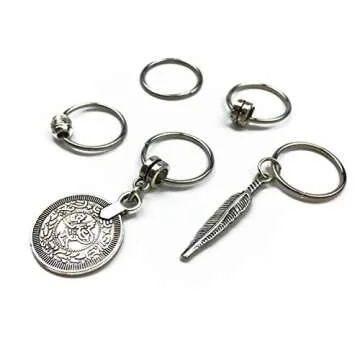 Hyamass 40pcs Antique Silver Hair Braid Charms