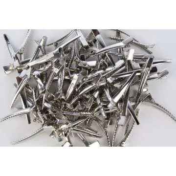 Bulk Bag 6cm Silver Alligator Hair Clips-100 Clips