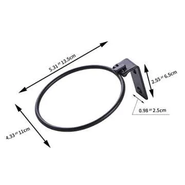 ORZ 4 inch Flower Pot Holder Ring, Set of 3 Pot Wall Mounted Metal Plant Holder, Collapsible Bracket, Iron Black