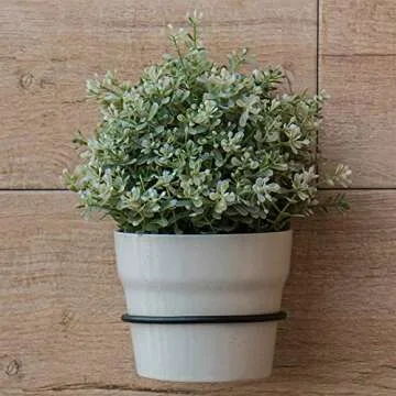 ORZ 4 inch Flower Pot Holder Ring, Set of 3 Pot Wall Mounted Metal Plant Holder, Collapsible Bracket, Iron Black