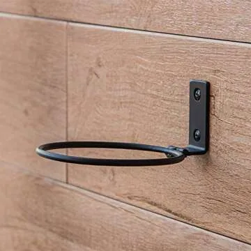 ORZ 4 inch Flower Pot Holder Ring, Set of 3 Pot Wall Mounted Metal Plant Holder, Collapsible Bracket, Iron Black