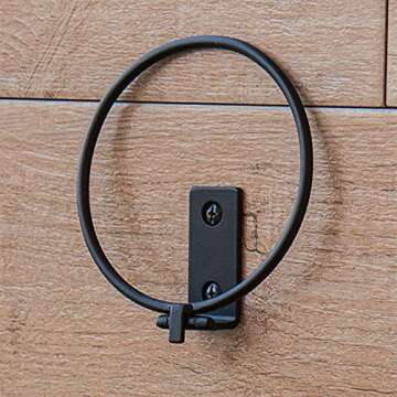 ORZ 4 inch Flower Pot Holder Ring, Set of 3 Pot Wall Mounted Metal Plant Holder, Collapsible Bracket, Iron Black