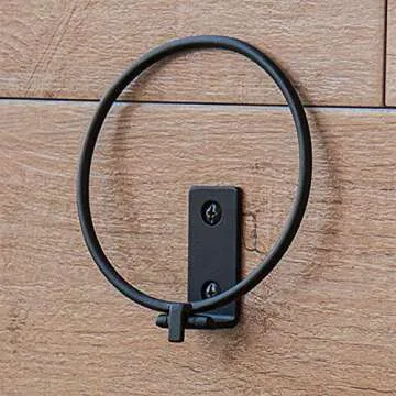 ORZ 4 inch Flower Pot Holder Ring, Set of 3 Pot Wall Mounted Metal Plant Holder, Collapsible Bracket, Iron Black