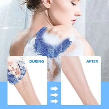 3 Pieces African Net Sponge, African Exfoliating Net Rip-Resistant Loofah Exfoliating, Body Back Scrubber for Shower, Long Nylon Exfoliating Back Washcloth Towel for All Skin Daily Use