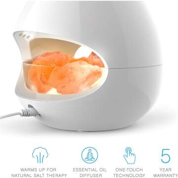Pure Enrichment PureGlow Crystal Salt Lamp & Diffuser