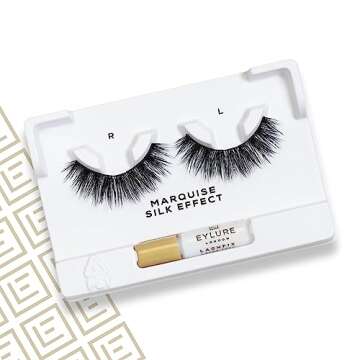 Eylure Luxe Silk Marquise Reusable Eyelashes, Adhesive Included, 1 Pair